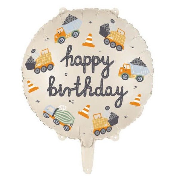 Geburtstagsballon "Happy Birthday" Baustelle