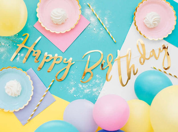 Girlande "Happy Birthday" Gold - DECORAMI