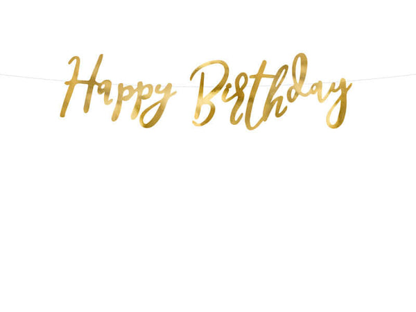 Girlande "Happy Birthday" Gold - DECORAMI