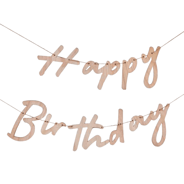 Girlande "Happy Birthday" Holz - DECORAMI