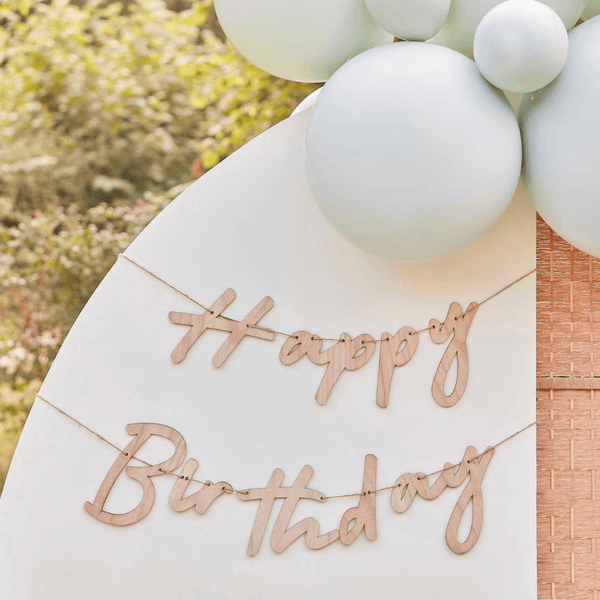 Girlande "Happy Birthday" Holz - DECORAMI