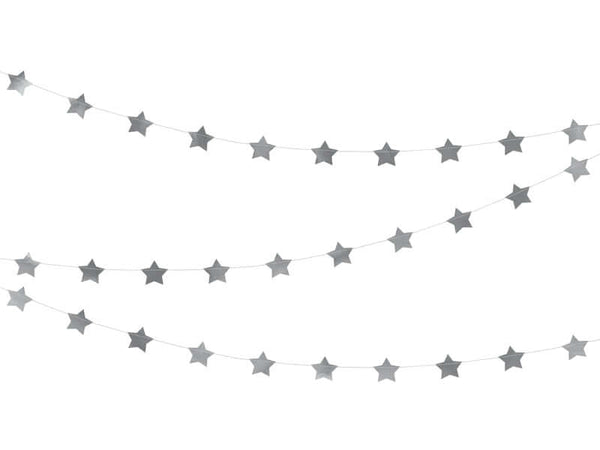 Girlande Sterne Silber - DECORAMI