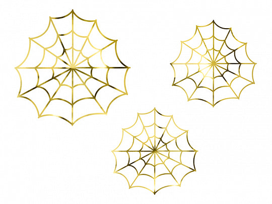 Tischdeko Spinnennetze Gold 3 Stk. - DECORAMI