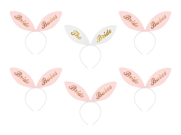 Haarreifen Set "Bride Babes" Rosa 6 Stk. - DECORAMI