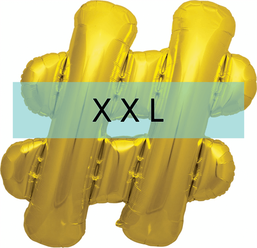 Buchstaben Ballon #-Hashtag XXL Gold - DECORAMI