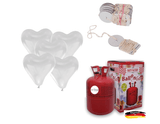 Heliumballon Set BIO 30 Herzballons inkl. Bio-Schnellverschlüsse Weiß - DECORAMI