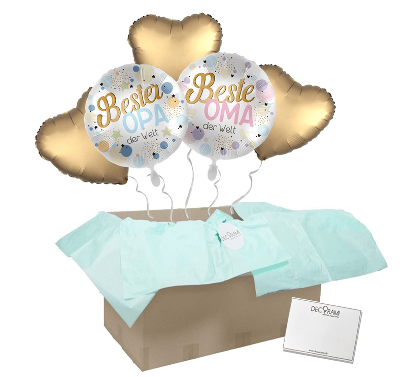 Heliumballon-Geschenk "Beste Oma und bester Opa" Ohne Schokolade - DECORAMI