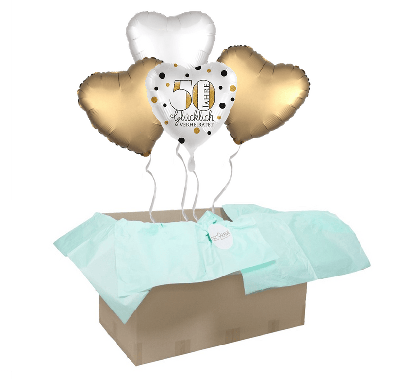 Heliumballon-Geschenk Goldhochzeit - DECORAMI