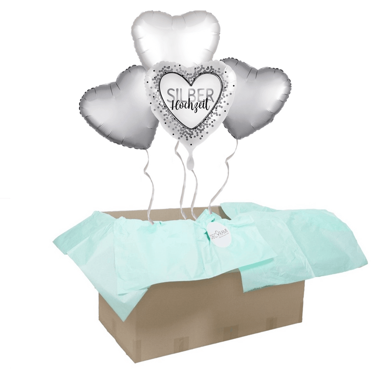 Heliumballon-Geschenk "Silberhochzeit" - DECORAMI