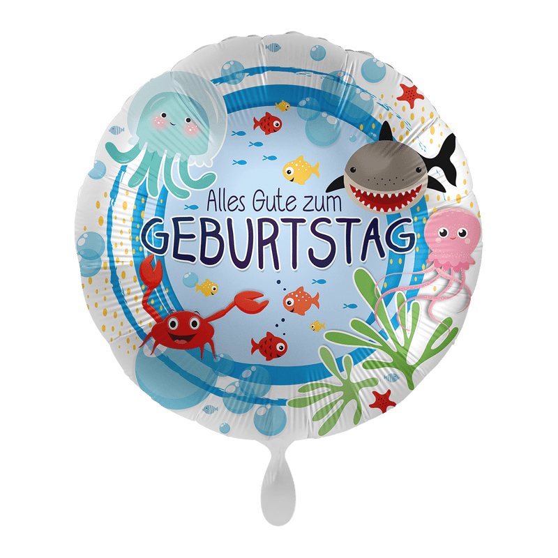 Heliumballon-Geschenk Unterwasserwelt "Alles Gute zum Geburtstag" - DECORAMI
