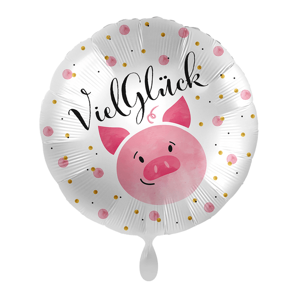 Heliumballon-Geschenk "Viel Glück" Schwein - DECORAMI 