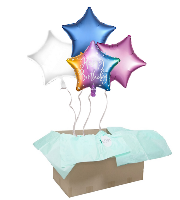 Heliumballon-Geschenk Stern-Folienballon "Happy Birthday" Bunt - DECORAMI
