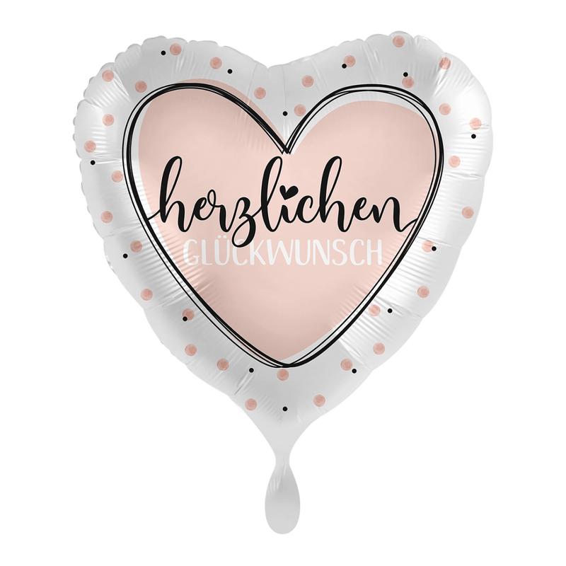 Geburtstagsballon "Herzlichen Glückwunsch" Herz - DECORAMI