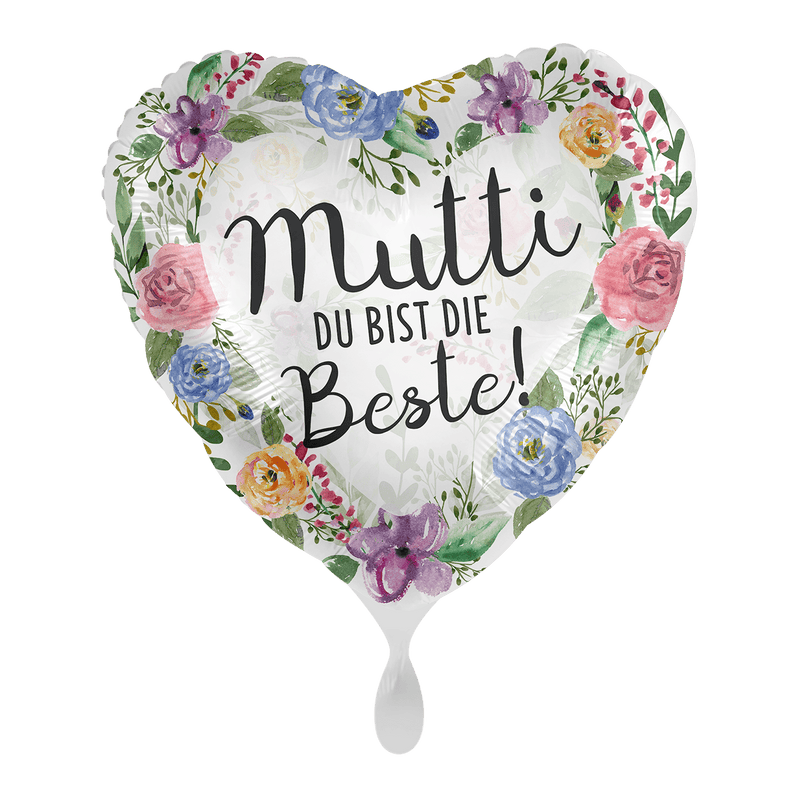 Folienballon Herz "Mutti du bist die Beste!" - DECORAMI