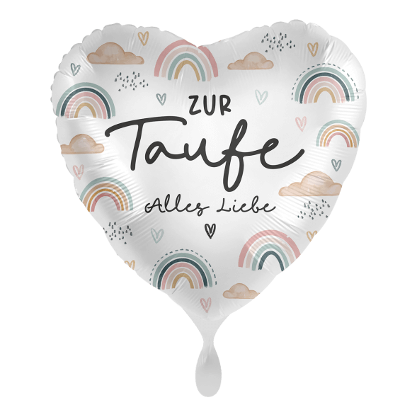 Herzballon "Zur Taufe Alles Liebe"