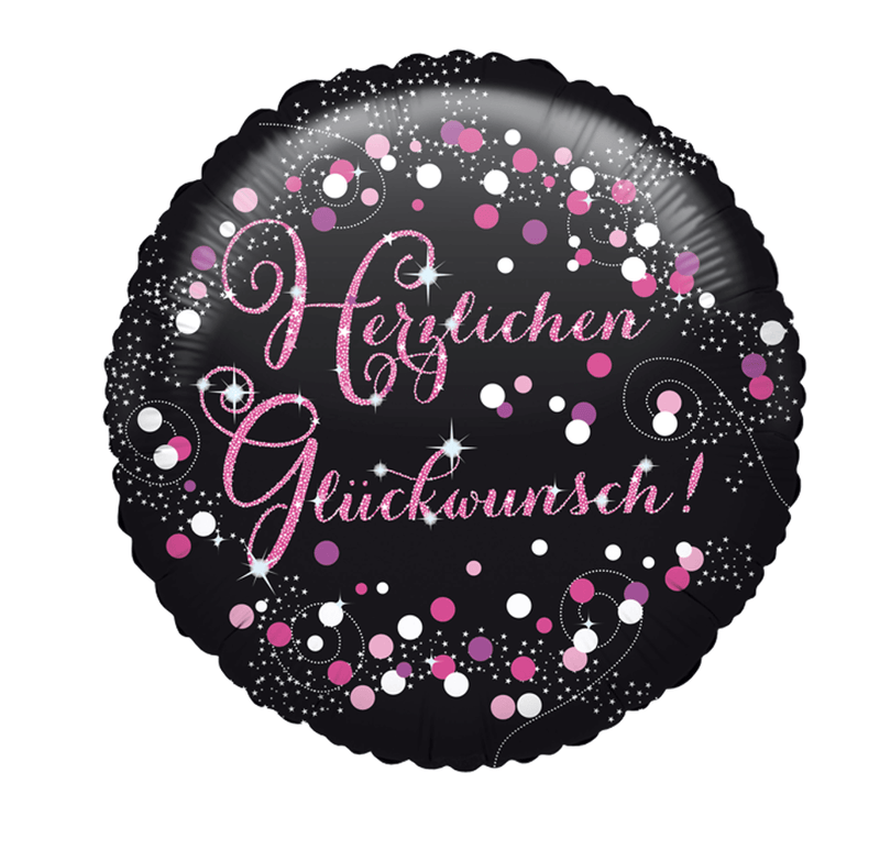 Geburtstagsballon "Herzlichen Glückwunsch" Pink - DECORAMI