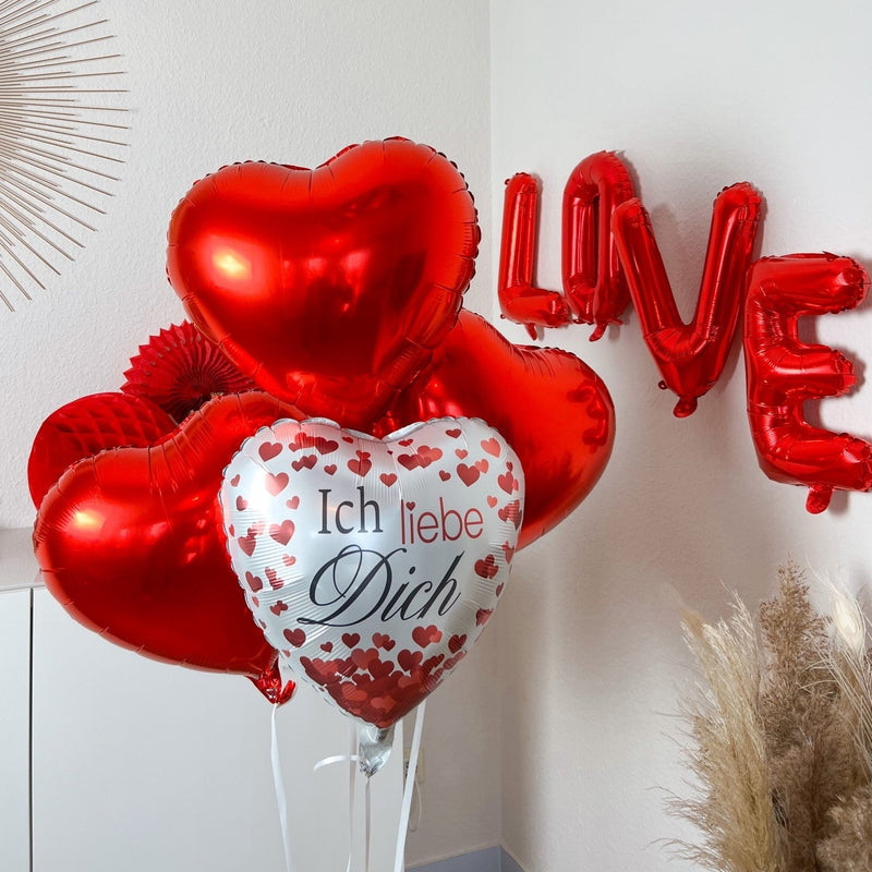 Heliumballon-Geschenk Valentinstag "Ich liebe Dich" inkl. Herz-Konfetti - DECORAMI