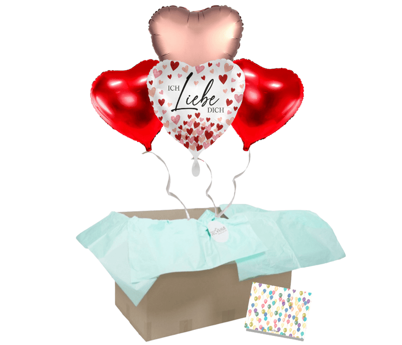 Heliumballon-Geschenk "Ich liebe Dich" Herzchen - DECORAMI