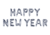 Folienballon-Buchstaben "HAPPY NEW YEAR" Silber - DECORAMI