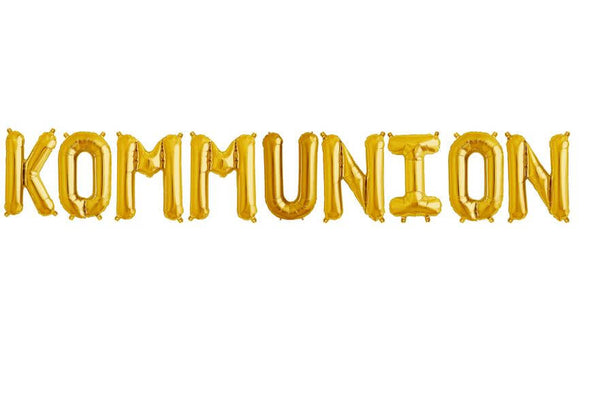 Ballonschriftzug "Kommunion" Gold - DECORAMI