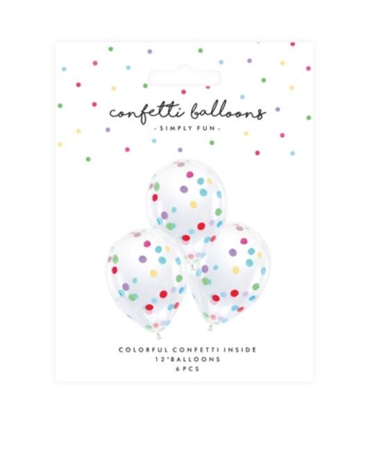 Konfetti-Ballons Ø 30cm Bunt 6 Stk. - DECORAMI