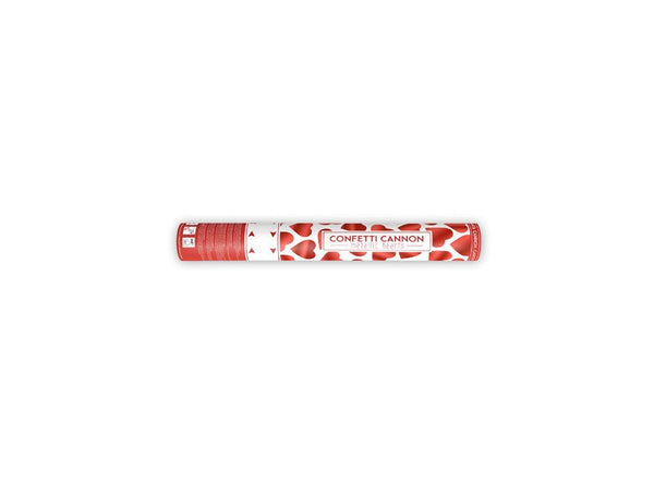 Konfettikanone 40cm Herzen Rot - DECORAMI