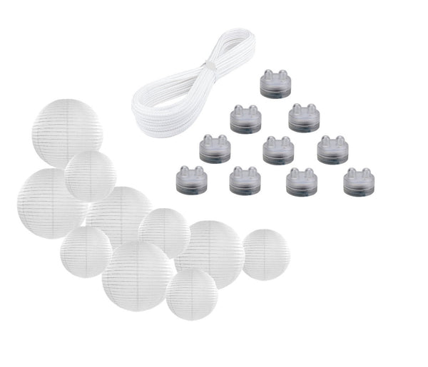 Lampion Gesamt Set Weiß 21-tlg. - DECORAMI