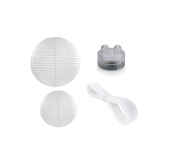 Lampion Gesamt Set Weiß 21-tlg. - DECORAMI