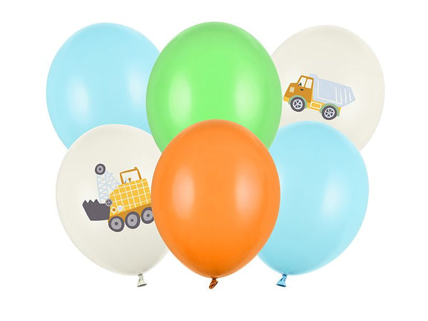 Luftballon Ø 30cm Baufahrzeuge 6 Stk.