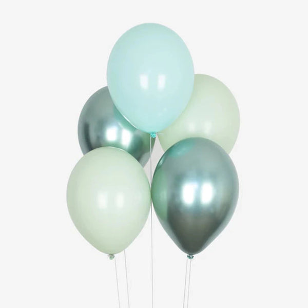 Luftballon Ø 30cm Grün Mix 10 Stk. - DECORAMI