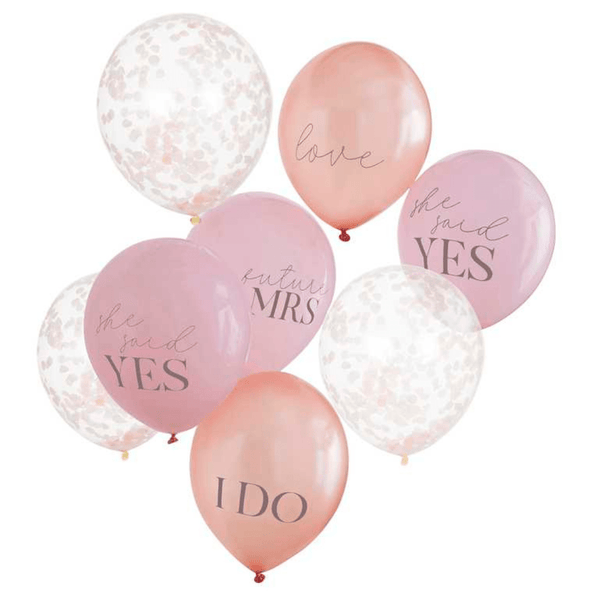 Luftballon Ø 30cm "She said yes" Rosa 8 Stk. - DECORAMI