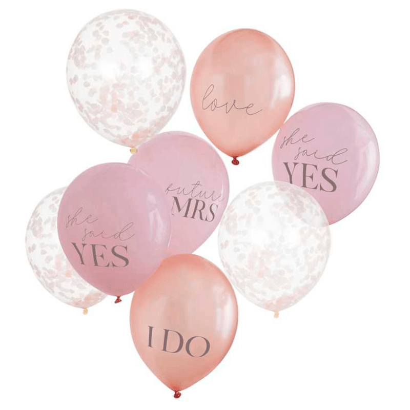 Luftballon Ø 30cm "She said yes" Rosa 8 Stk. - DECORAMI