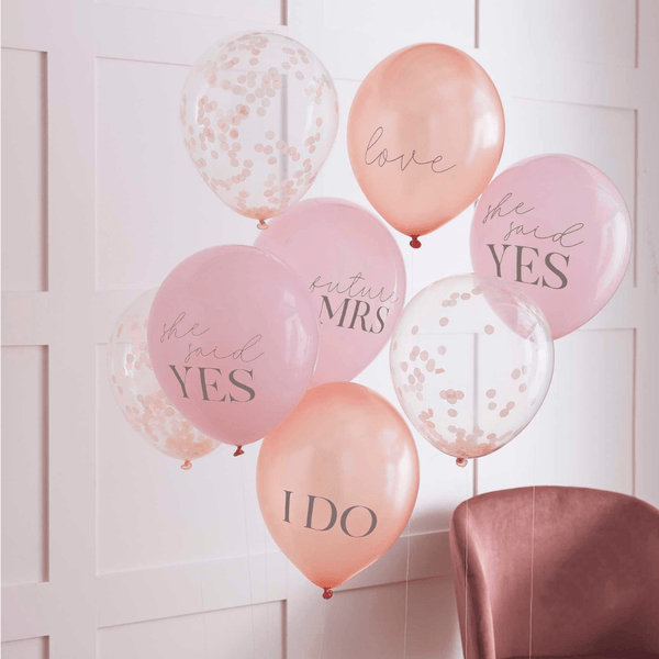 Luftballon Ø 30cm "She said yes" Rosa 8 Stk. - DECORAMI