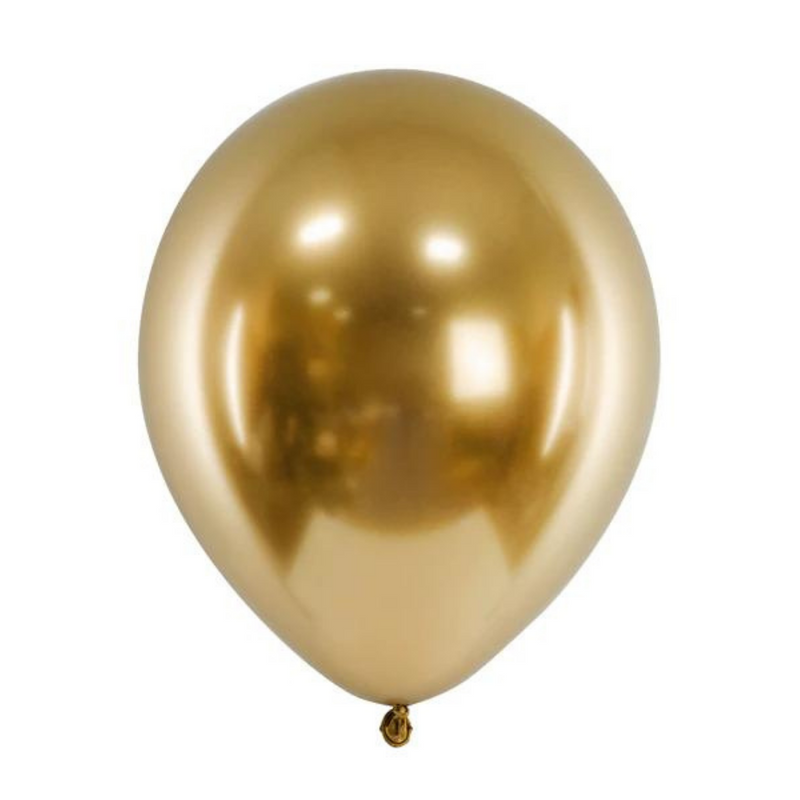 Luftballon Ø 30cm Chrom-Gold 10 Stk. - DECORAMI