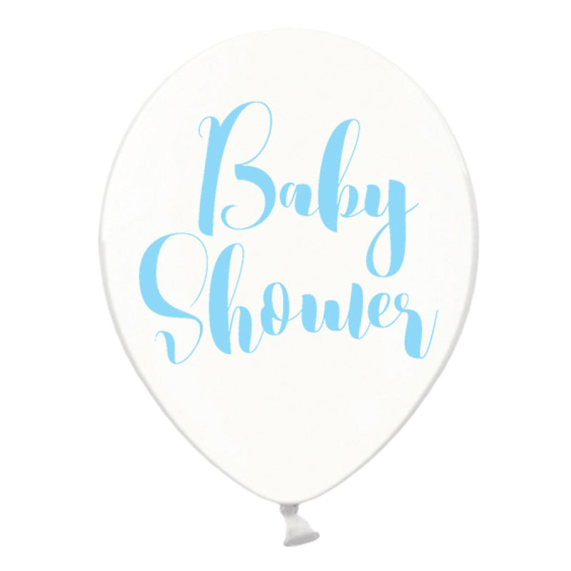 Konfetti-Ballons Ø 30cm "Baby Shower" Hellblau 12 Stk.