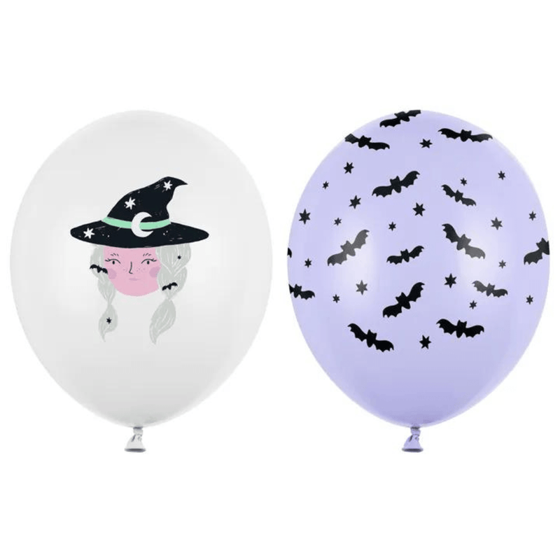 Luftballons Hexe und Fledermäuse 6 Stk. - DECORAMI