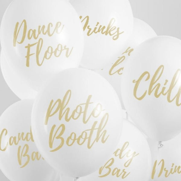Luftballons Ø 30cm Hochzeit Locations 5 Stk. - DECORAMI