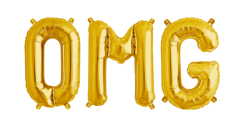 Ballonschriftzug "OMG" Gold - DECORAMI