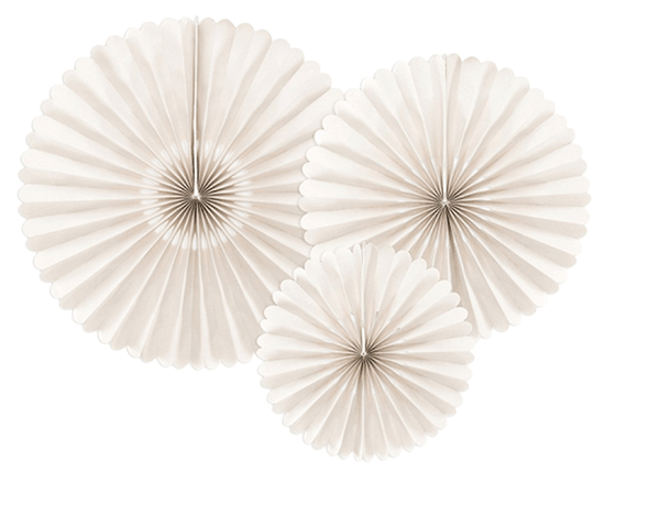Papier-Fächer-Set (3 Stück) Creme - DECORAMI