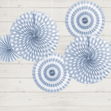 Papier-Fächer-Set (3 Stück) Hellblau - DECORAMI