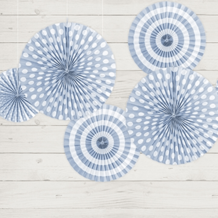 Papier-Fächer-Set (3 Stück) Hellblau - DECORAMI