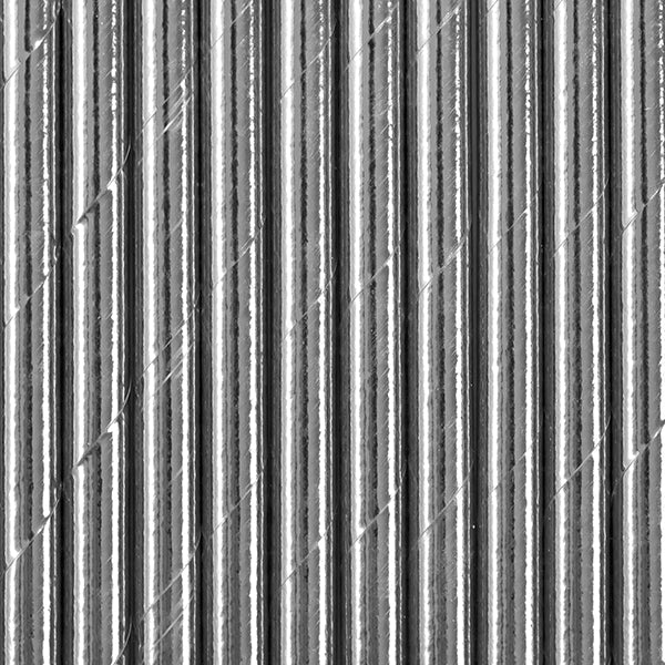 Papier-Strohhalme Einfarbig Silber 10 Stk. - DECORAMI