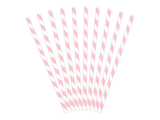 Papier-Strohhalme Gestreift Rosa - DECORAMI