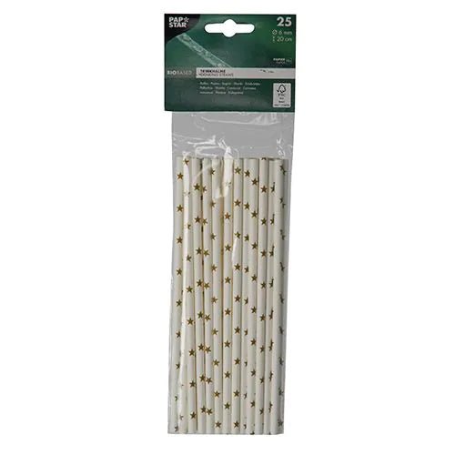 Papier-Strohhalme Sterne 25 Stk. - DECORAMI