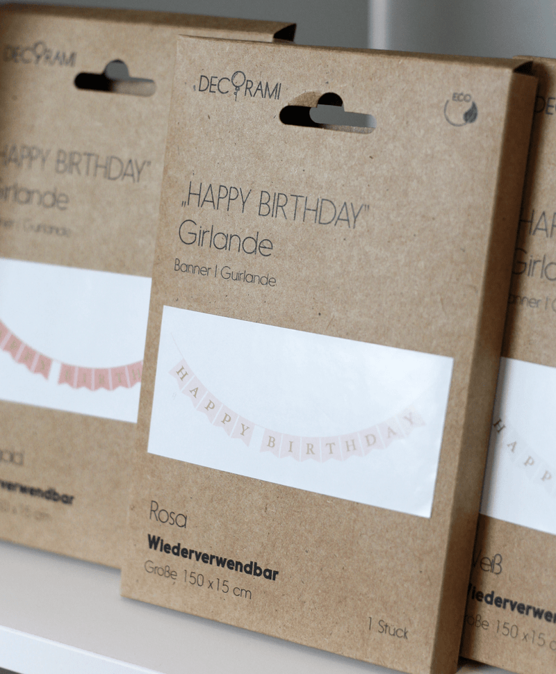 Papiergirlande "Happy Birthday" Roségold - DECORAMI