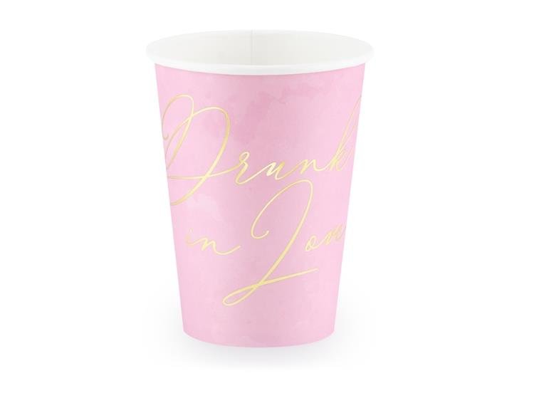 Pappbecher Drunk In Love Gold 6 Stk. - DECORAMI