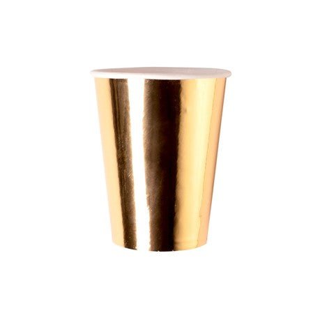 Pappbecher Einfarbig Gold 6 Stk. - DECORAMI