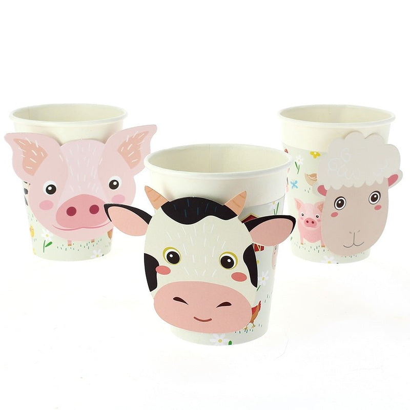 Pappbecher "Farm Tier" 6 Stk. - DECORAMI
