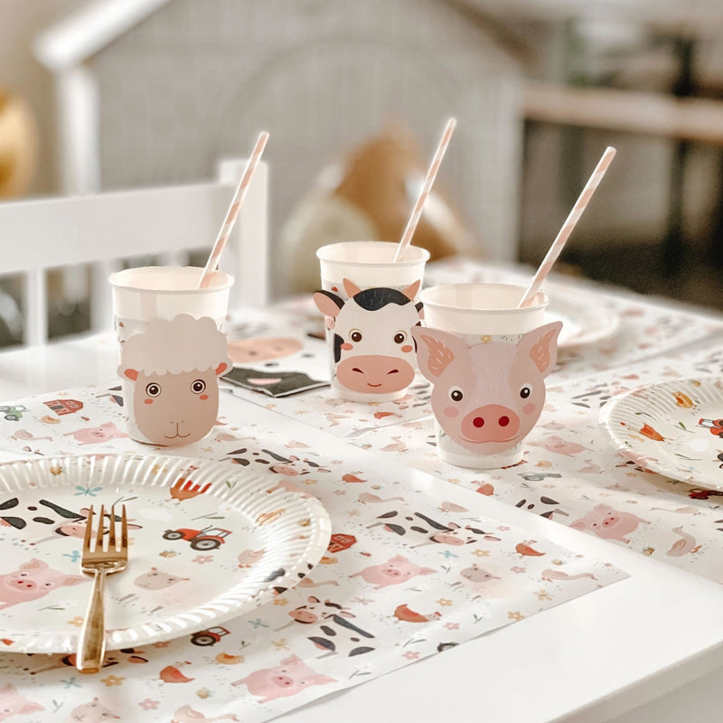 Pappbecher "Farm Tier" 6 Stk. - DECORAMI