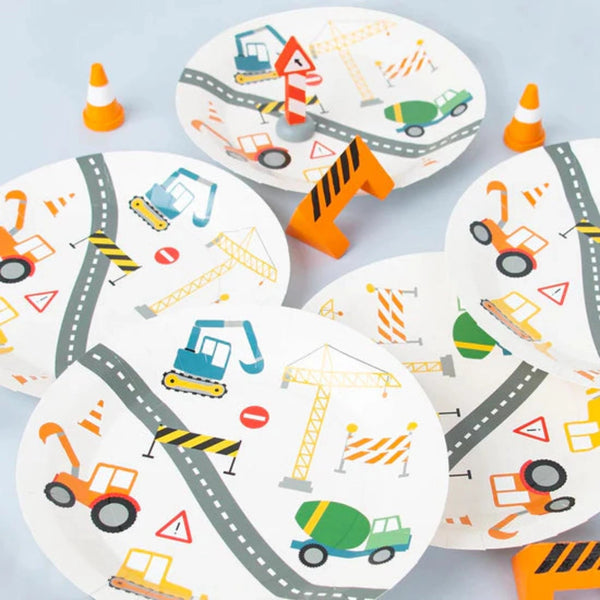 Pappteller Baustelle 8 Stk. - DECORAMI